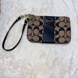 Coach black signature wristlet